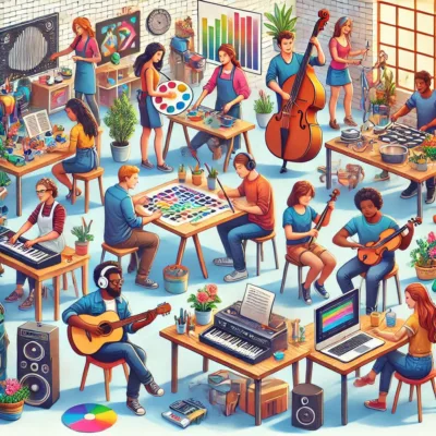 skills people learning skills like music, computers, art